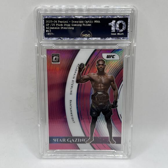 2022 Panini Donruss Optic Aljamain Sterling Stargazing /25 Pink SP Graded 10 Gem - Picture 1 of 3